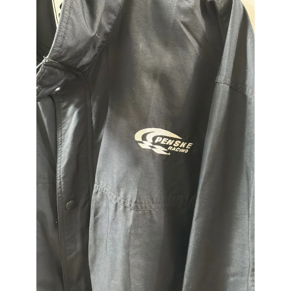 Chase Authentics Penske Racing Jacket Mens XL Black Nylon Full Zip Bomber M659